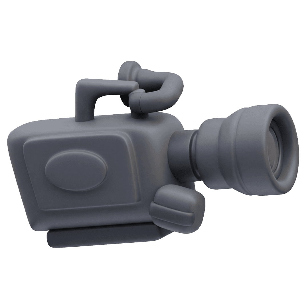 Graue 3D-Filmkamera