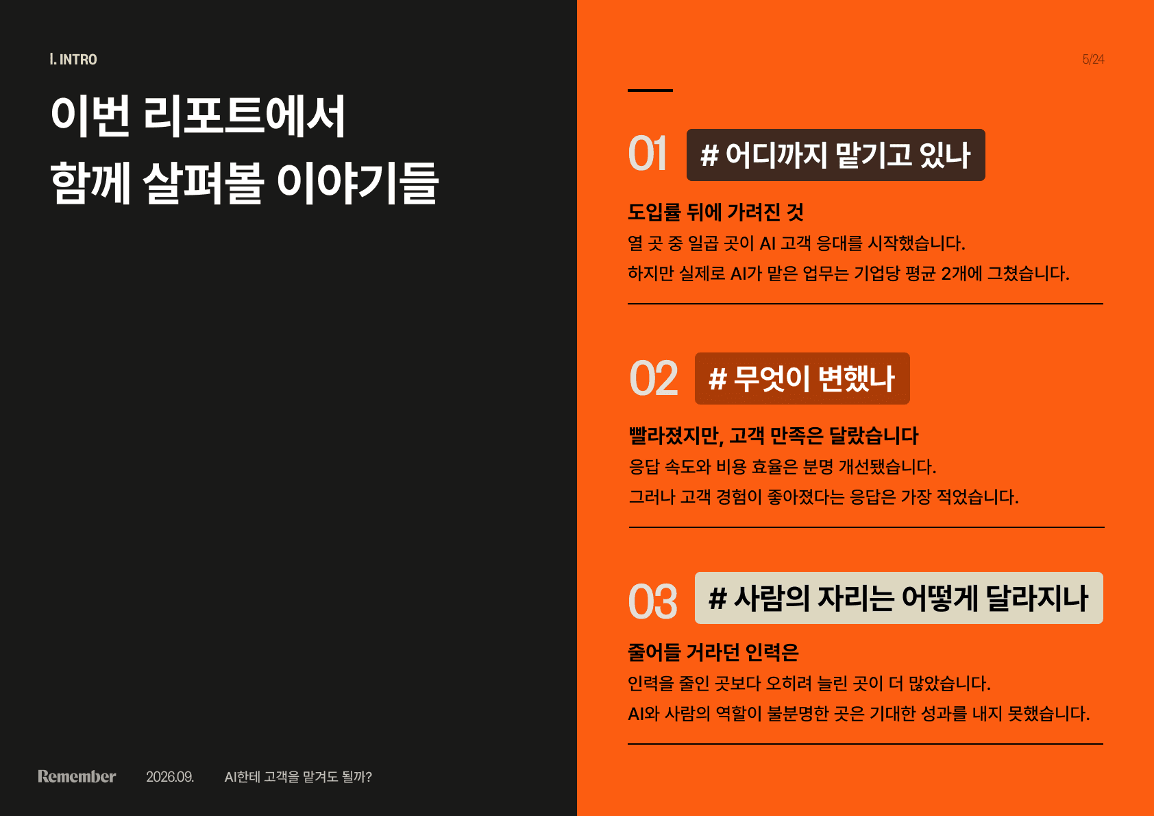 리멤버 리서치 CX 분야 AI 현황 리포트 목차