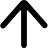 Arrow pointing upward, indicating direction or action to move up. Simple black design on a light background.