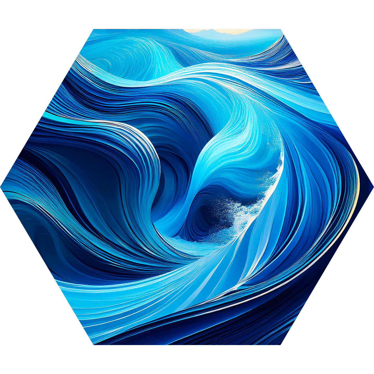 An AI-generated abstract painting of swirly waves.