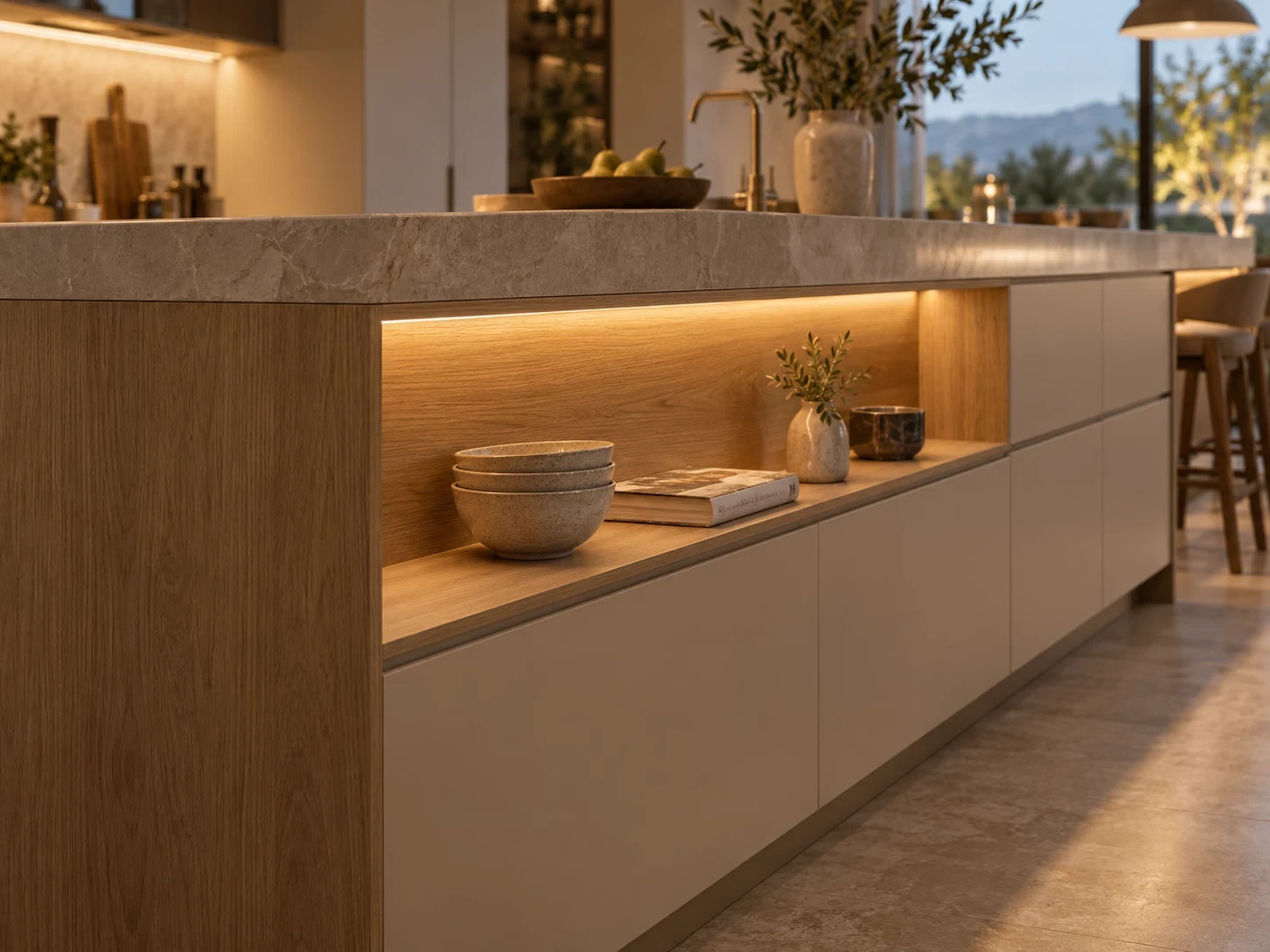 Ligne de lumière verticale en ruban LED COB 8 mm entre la structure en bois et le panneau rembourré