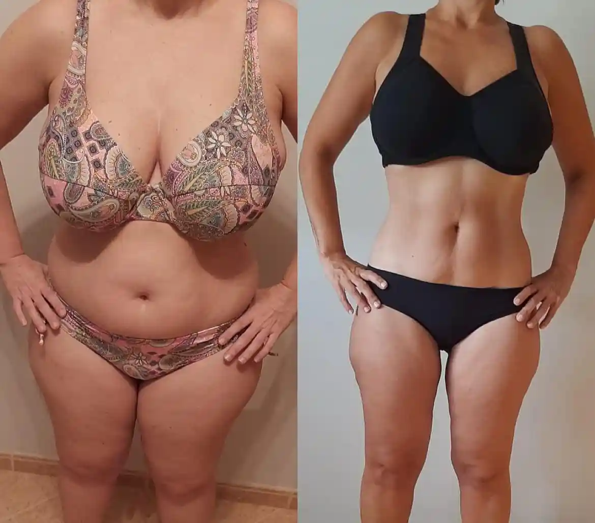 Mari Carmen - cambio físico, antes y después en La Base Strength