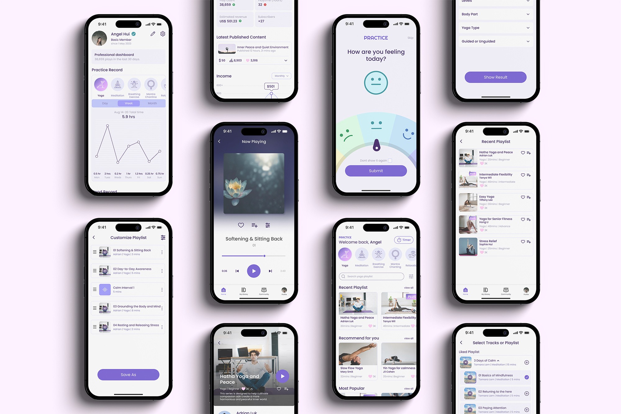 PRACTICE wellness app UXUI project