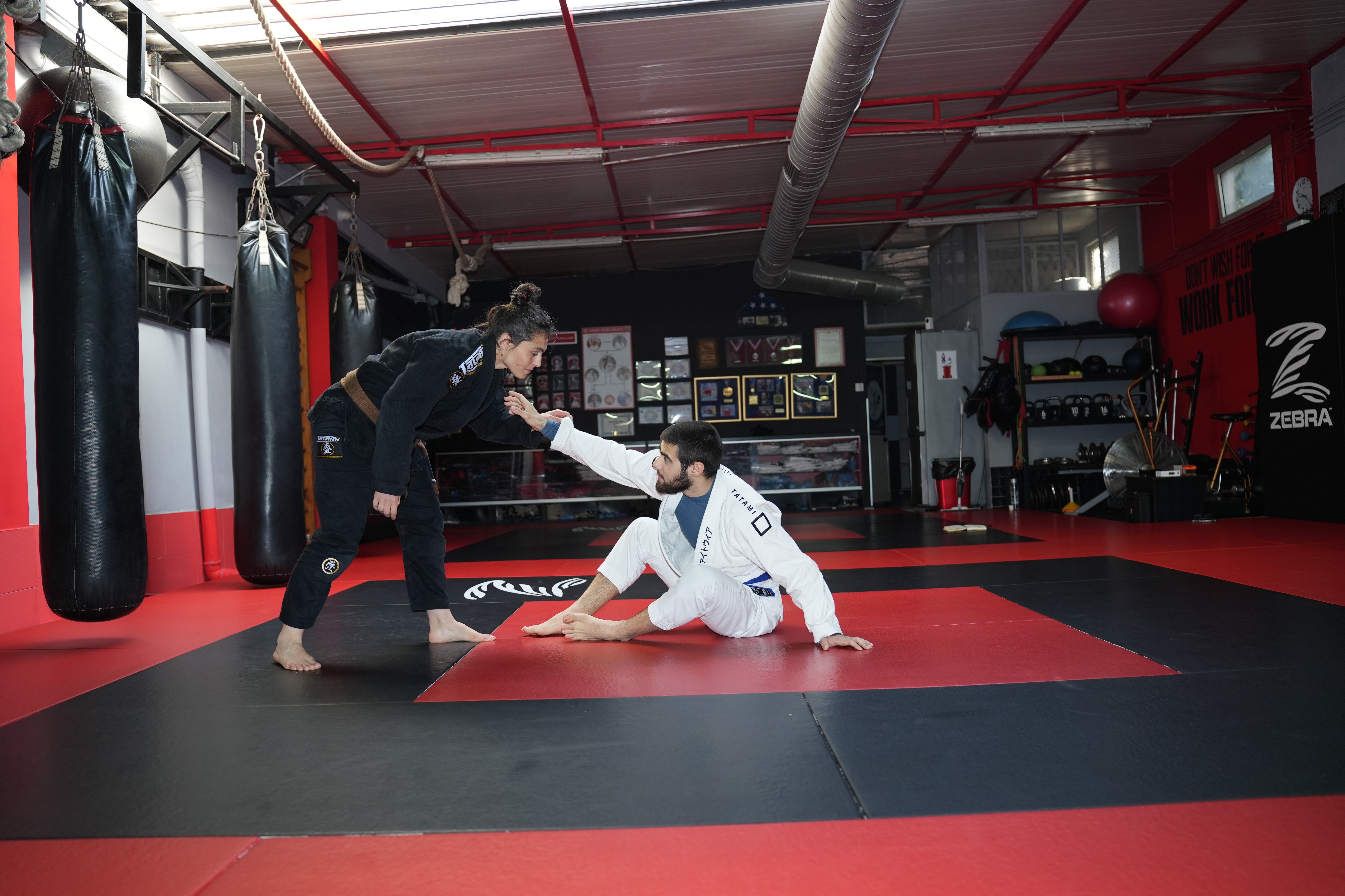 Man with surfing with paddle