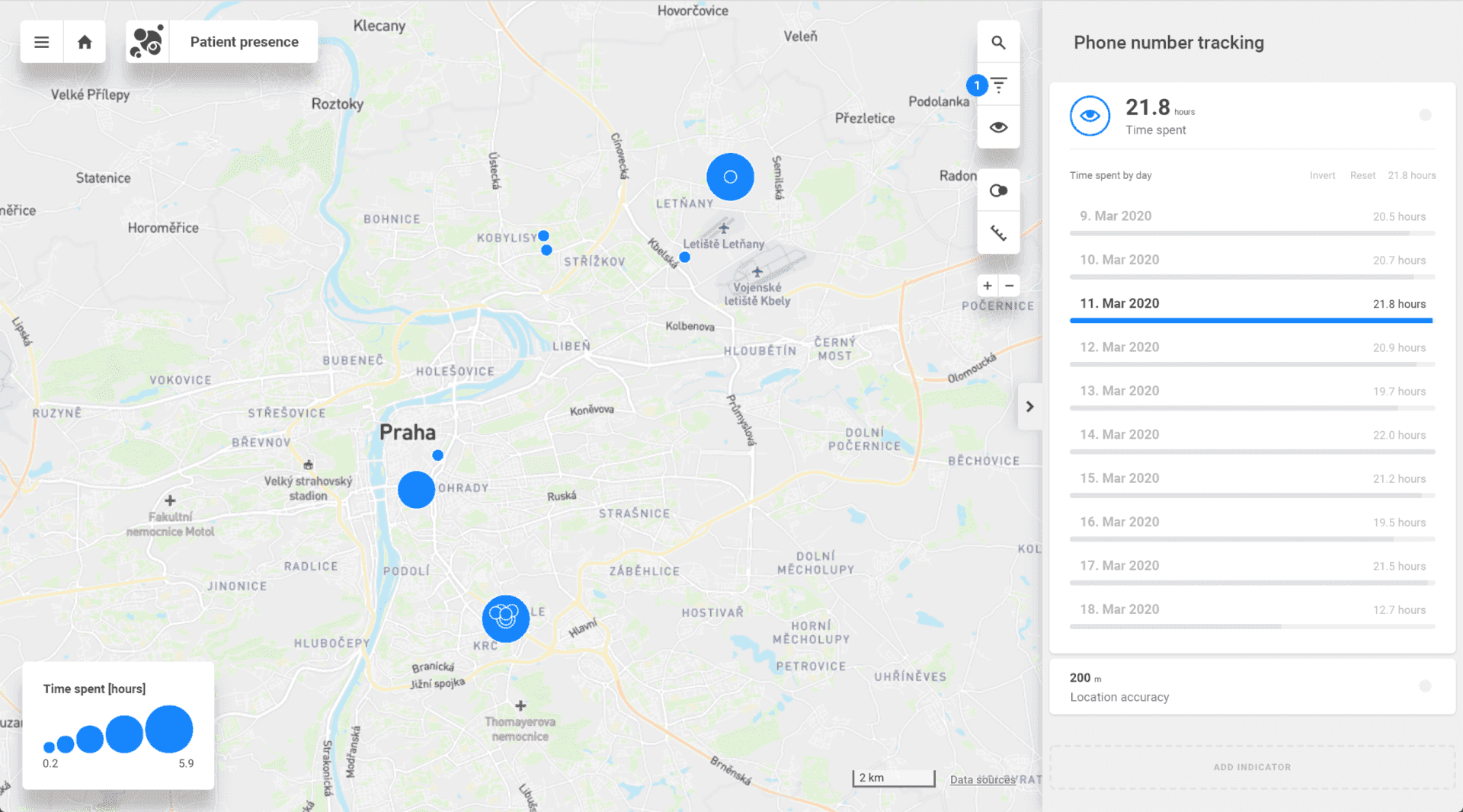 Tracing of the COVID-19 infection in reality in CleverMaps Studio