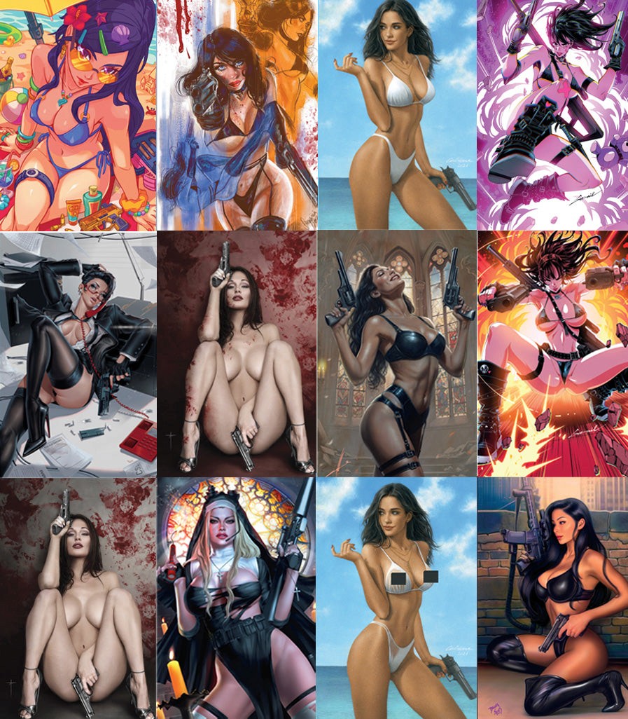 Gun Honey #1 12 Book Set – Big Dex Comics Exclusive Variants by Carla Cohen, Bruna Sales, Godtail, Anacathie, Celina & Jay Ferguson