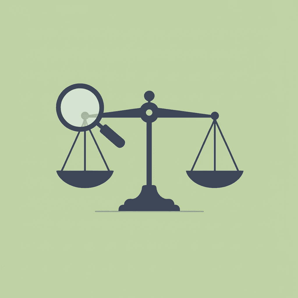 Balance scale comparing competition levels and match quality between generic and specialized search strategies