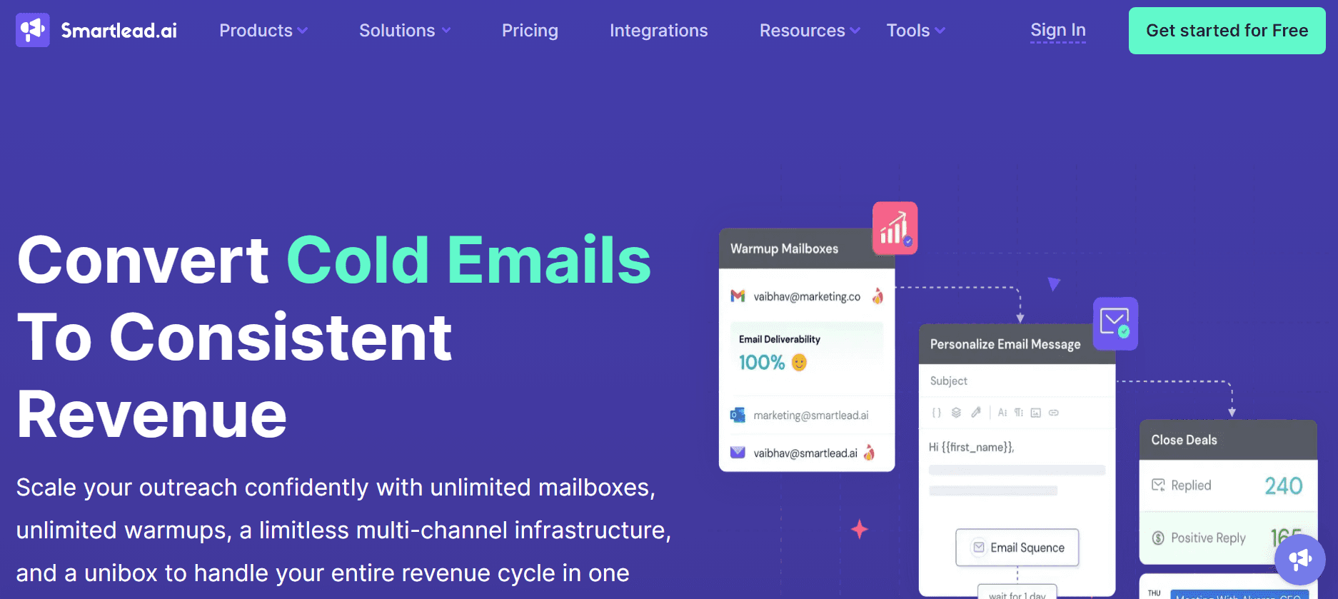 Smartlead.ai home page