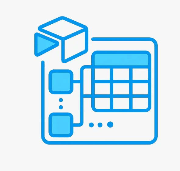 Icône flat design professionnelle représentant la création et la structuration de bases Airtable.