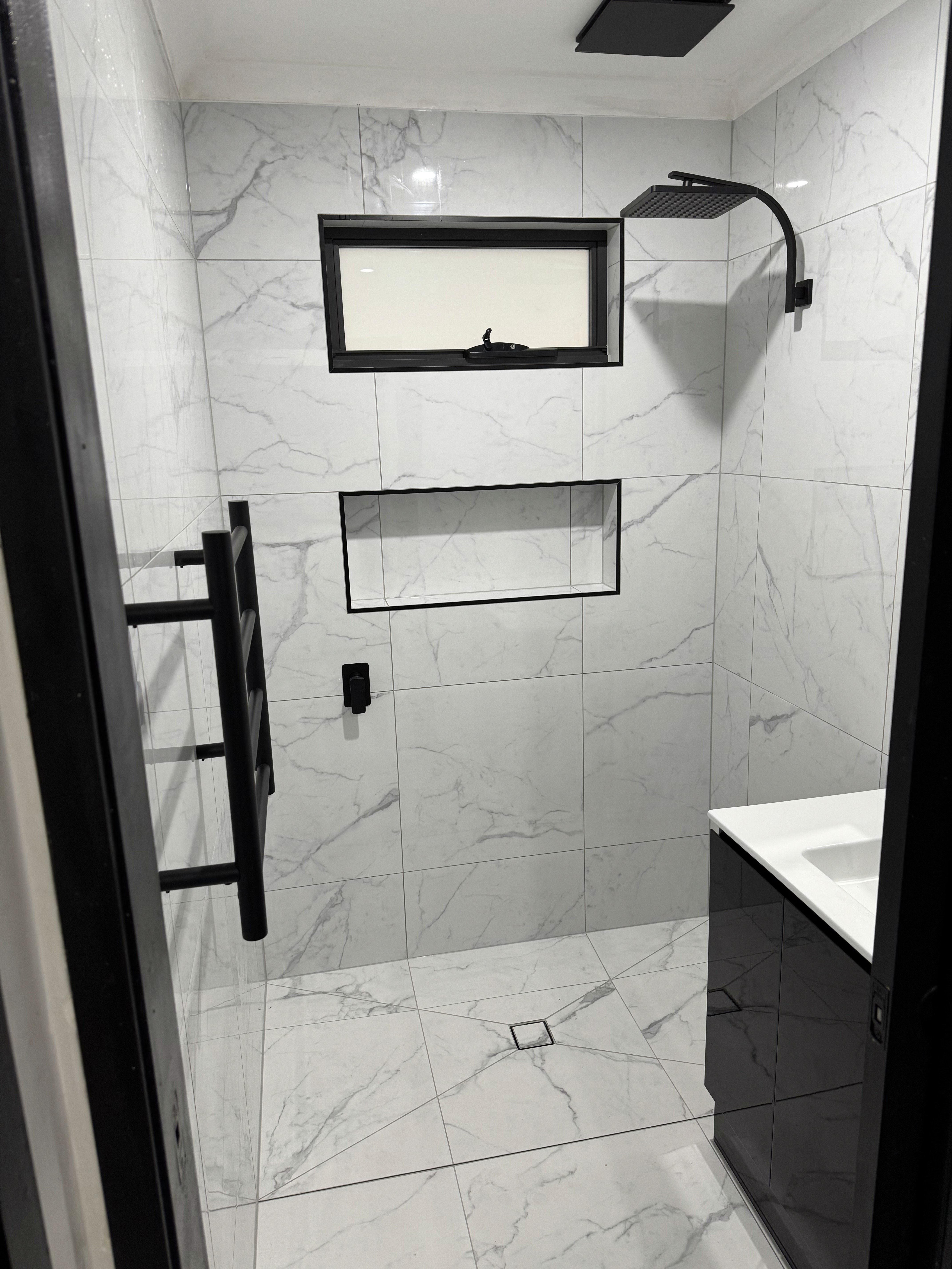Hallway floor tiling