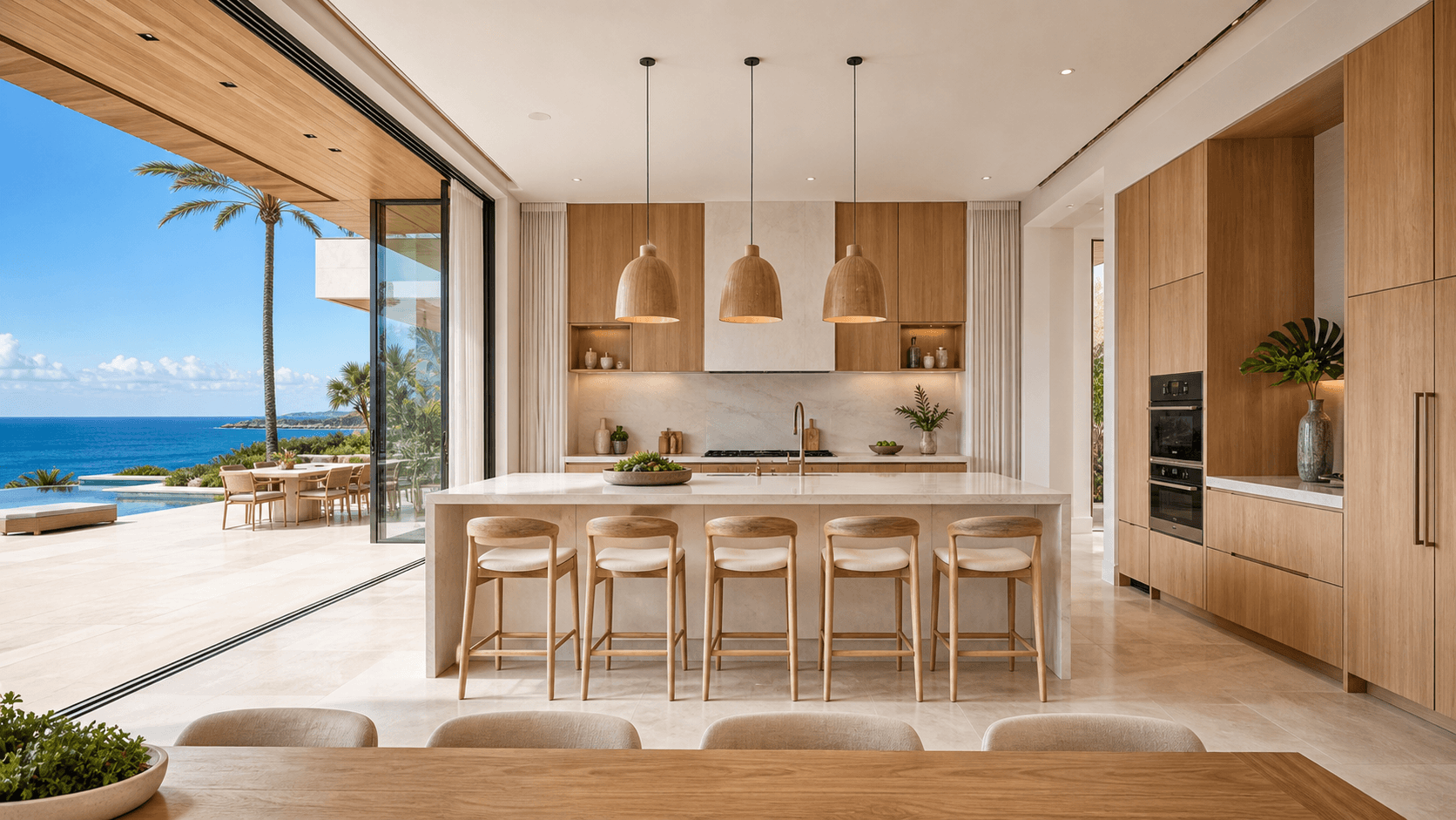 Living room view of the Ocean Crest Residence