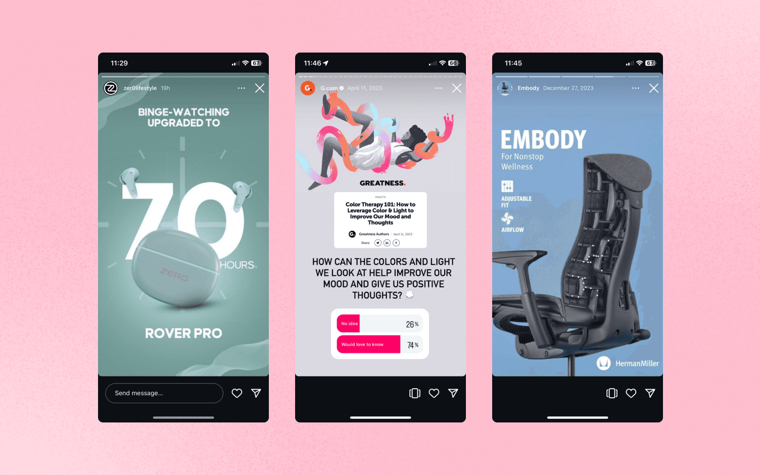 example of instagram story posts