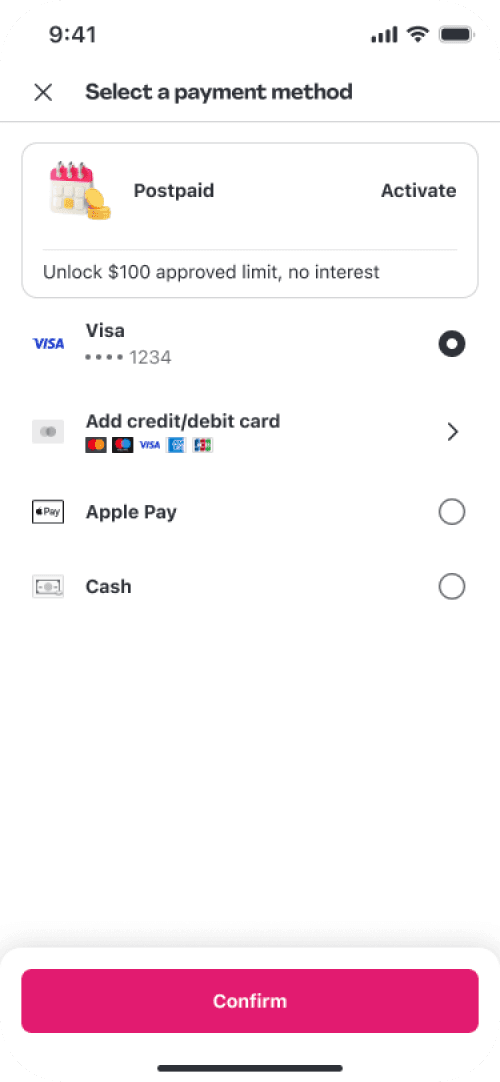 Final step of the Postpaid activation flow