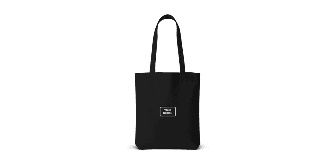 Premium heavy tote bag branded with a company logo
