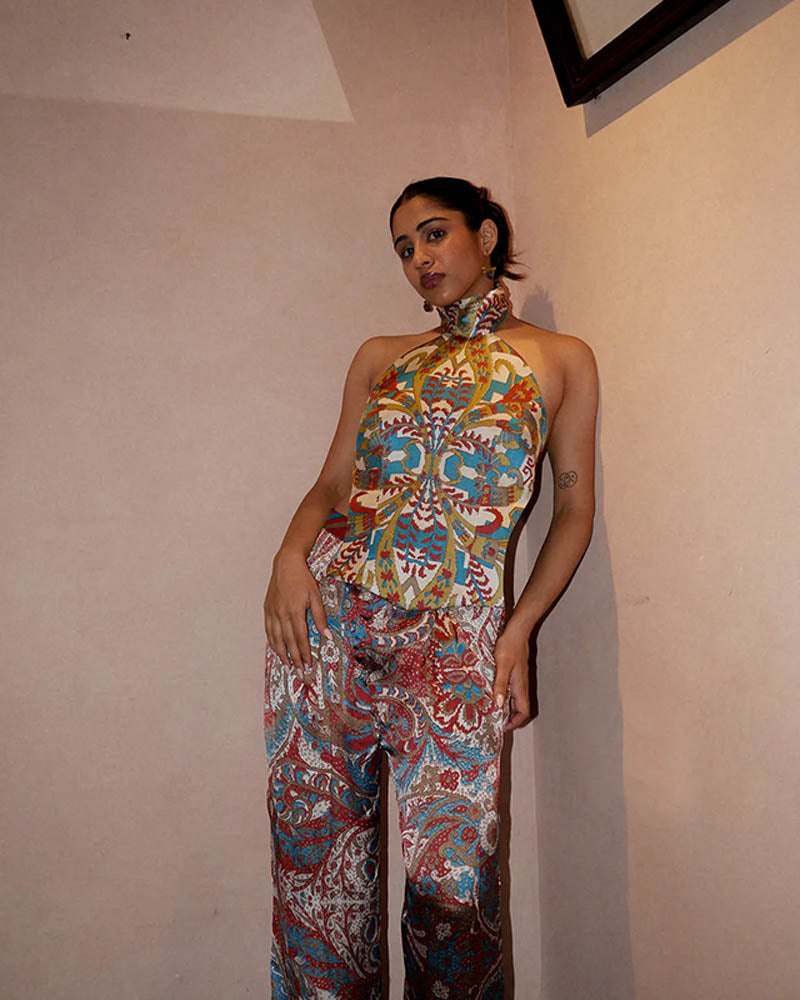 Apsara, inspired from by early indian cholis, our one of a kind, backless top, made using pre loved vintage silk sarees. 