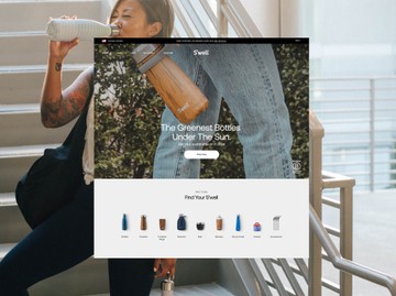 S’well homepage shown over a lifestyle photo