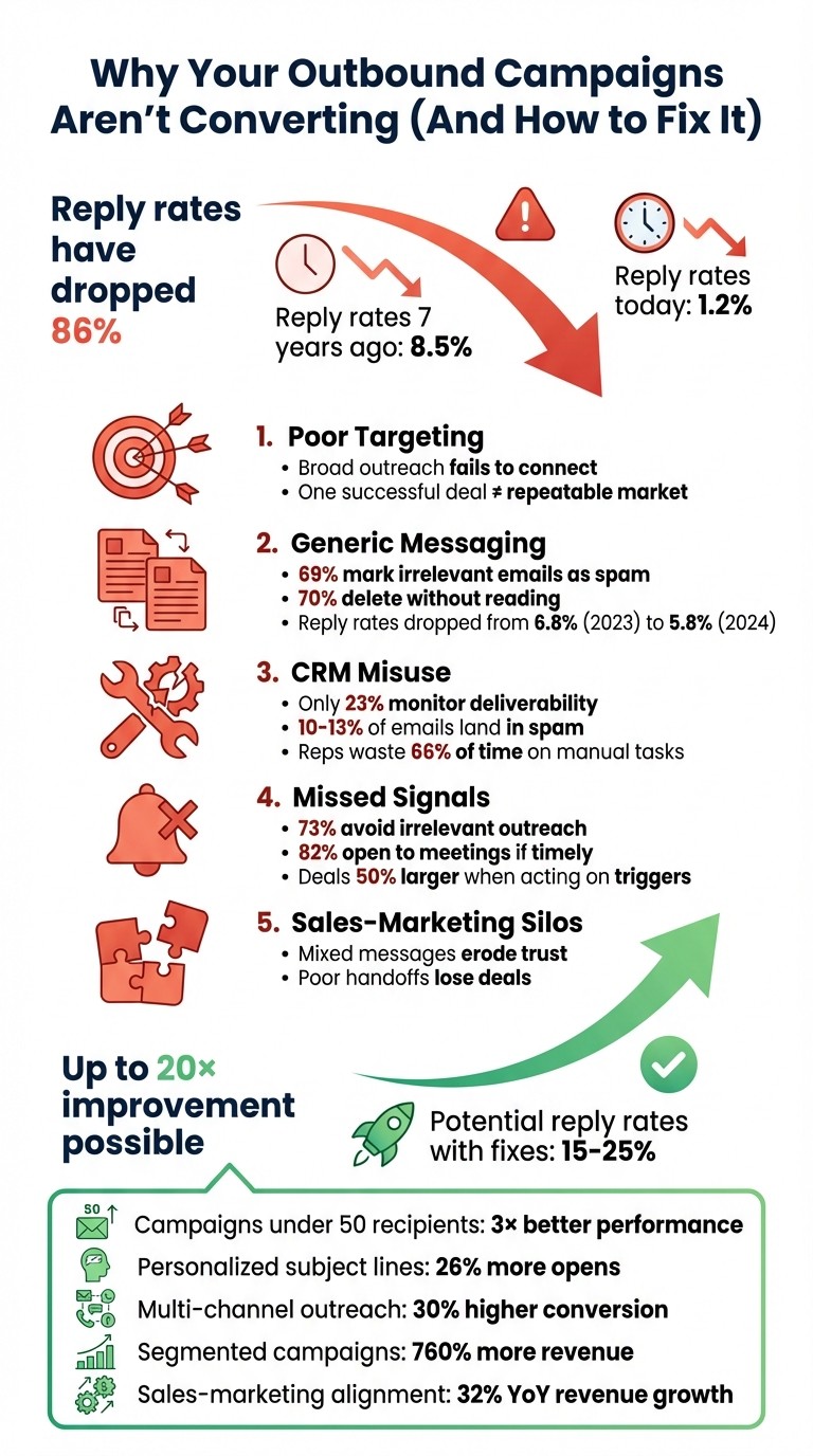 Outbound Campaign Reply Rates: 5 Problems and Solutions to Increase Conversions