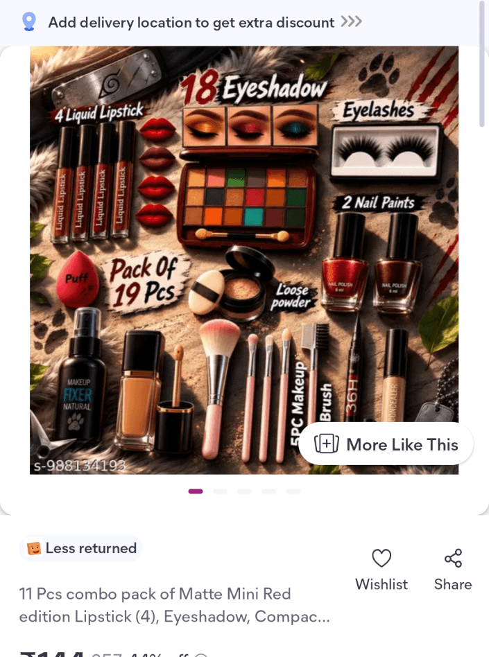 Makeup products on a white background