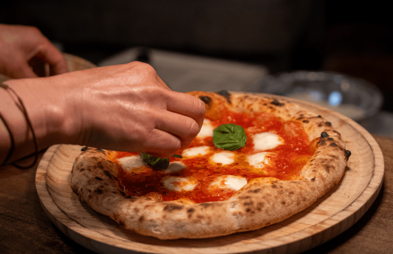 Magherita pizza at Chaya Amamaki