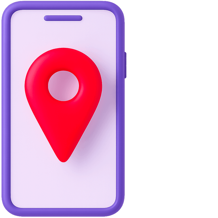 Illustration d'un téléphone avec un pin de carte