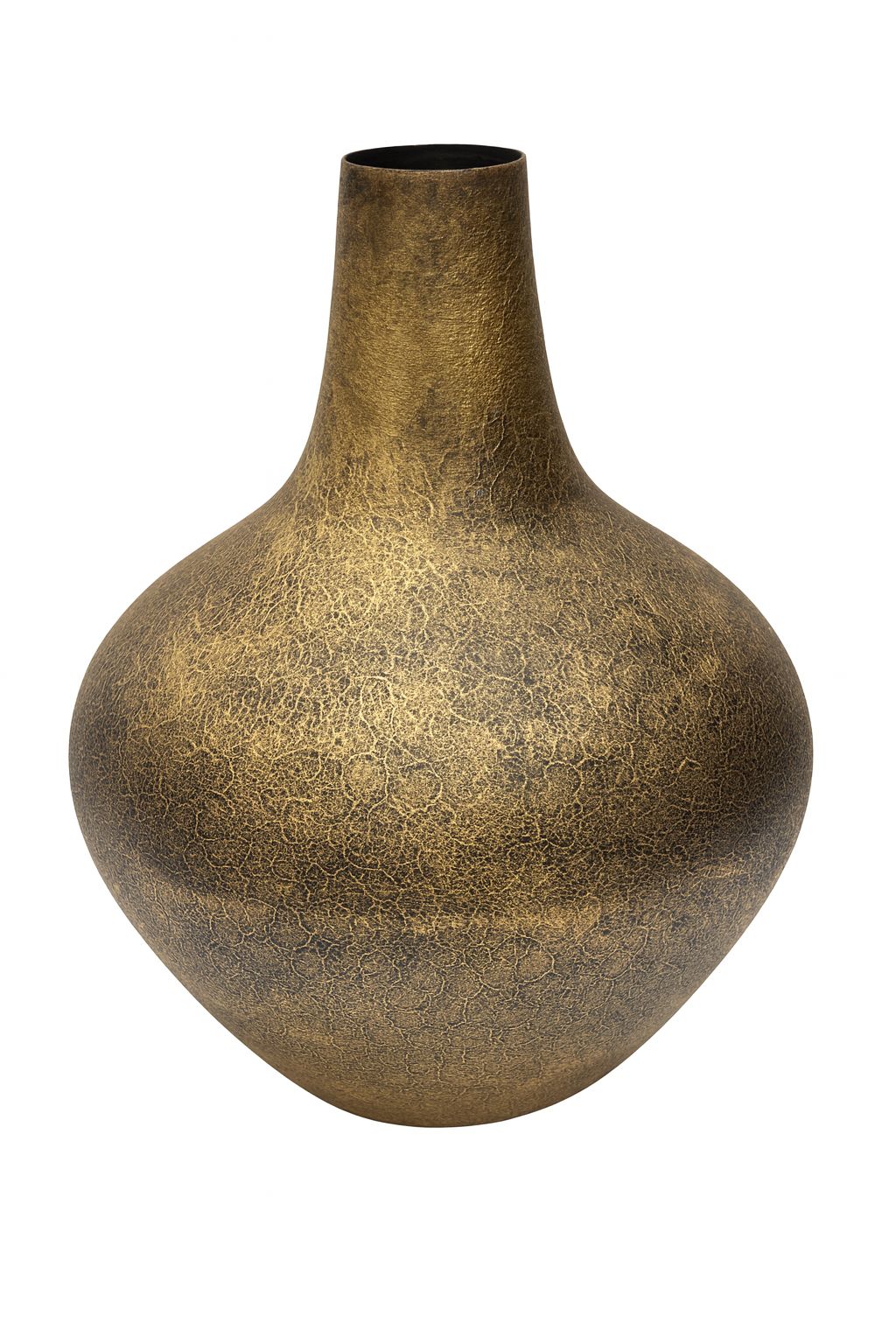 Handmade antique finish crackle metal decorative vase