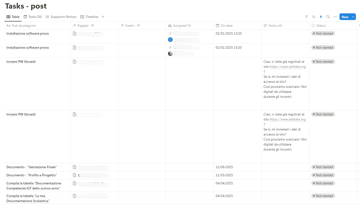 Sorgente database task