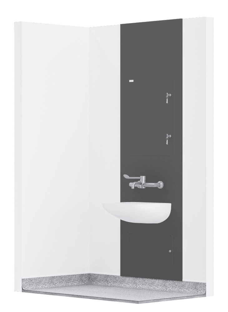 Wash hand basin integrated plumbing system