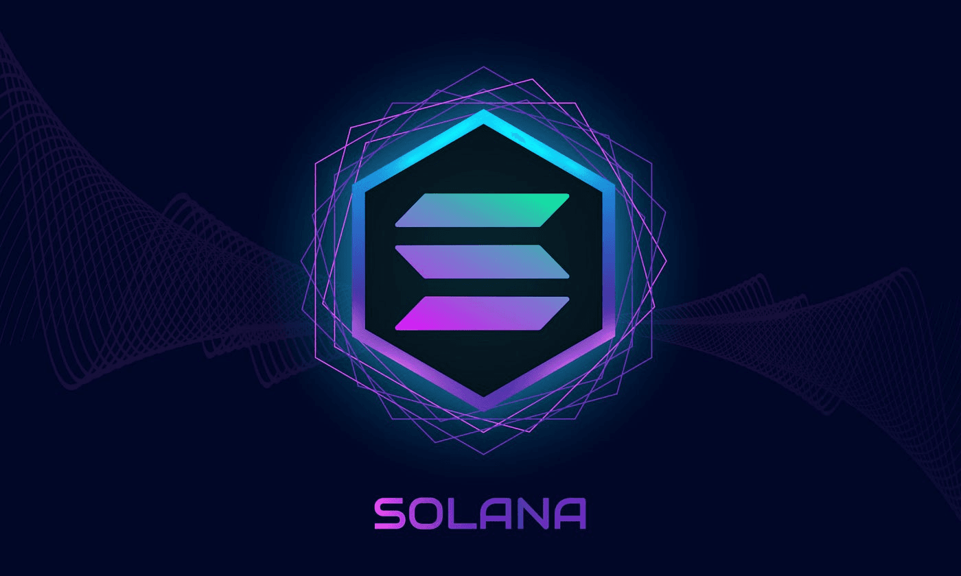 Solana logo with dark neon background - Solana Tokenomics 