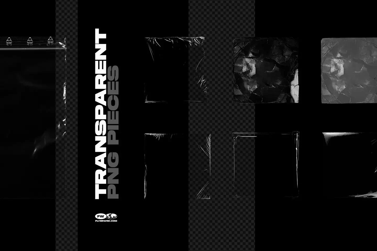 CD sleeve mockup transparent plastic sleeve pieces and overlay elements