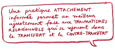 "Une pratique attachement informée permet un meilleur ajustement face aux traumatismes relationnels qui se rejouent dans le transfert et le contre-transfert."