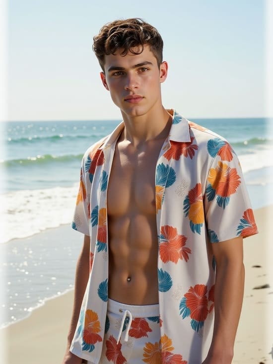 The boy wearing a floral shirt, via the AI ​​boyfriend generator