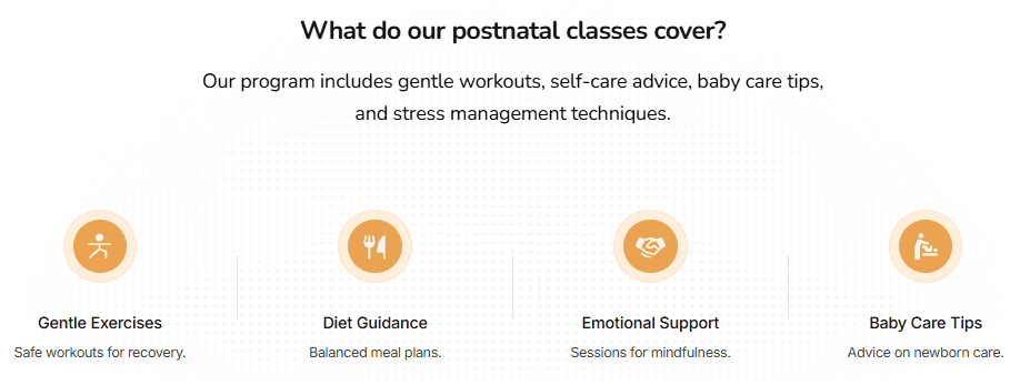 Postnatal classes support sessions