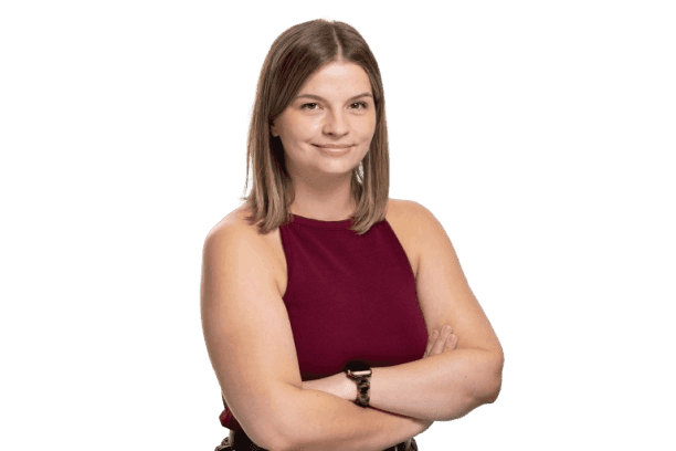 Professional headshot of a women with brown hair.