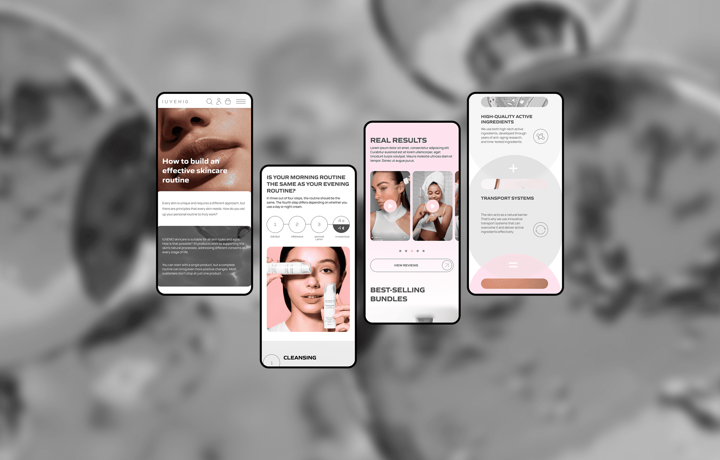 IUVENIO science-backed skincare website design on desktop and mobile
