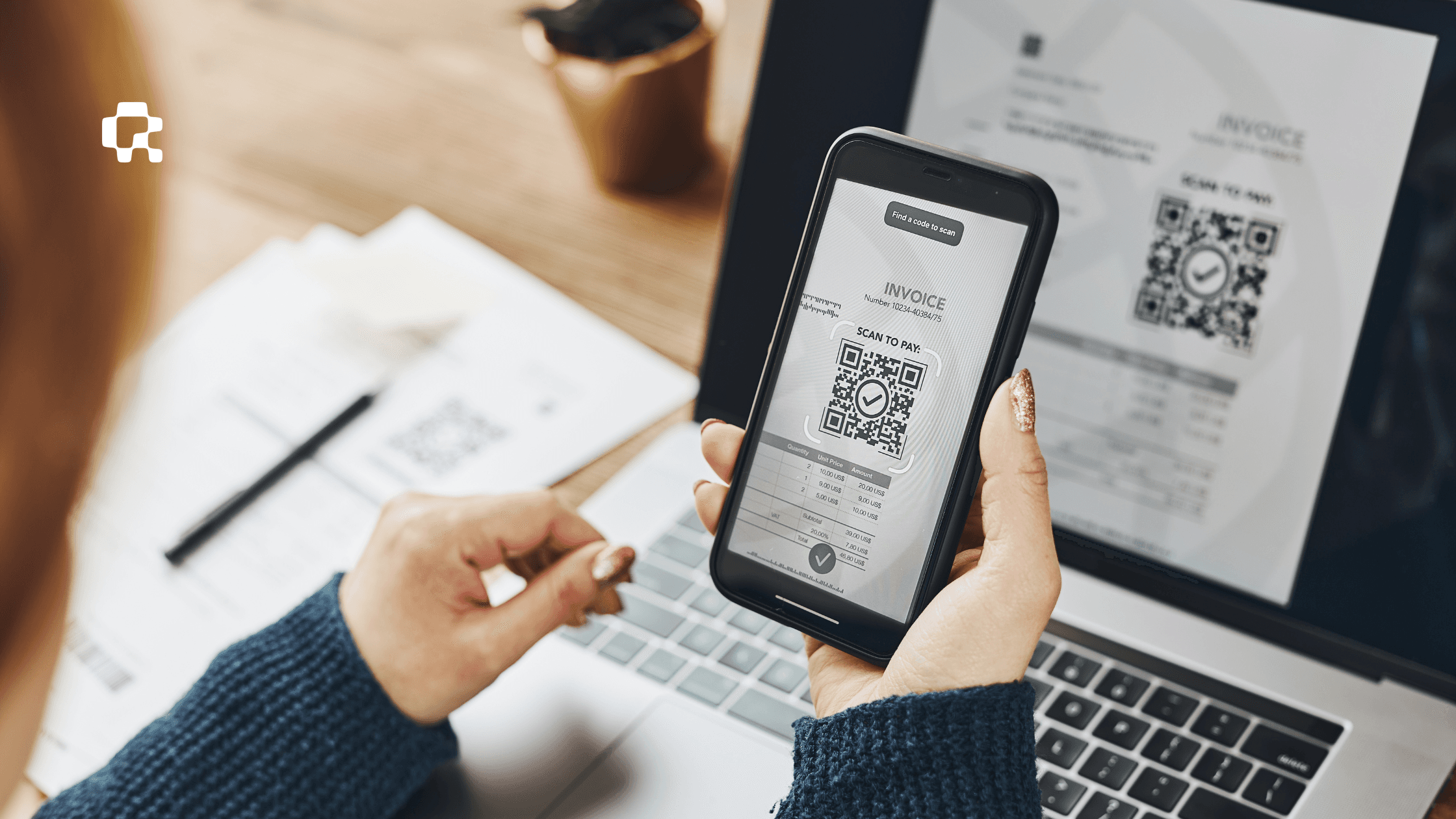 A QR Code for mobile payments | Completing a transaction using a QR Code | QR-Codes.com 