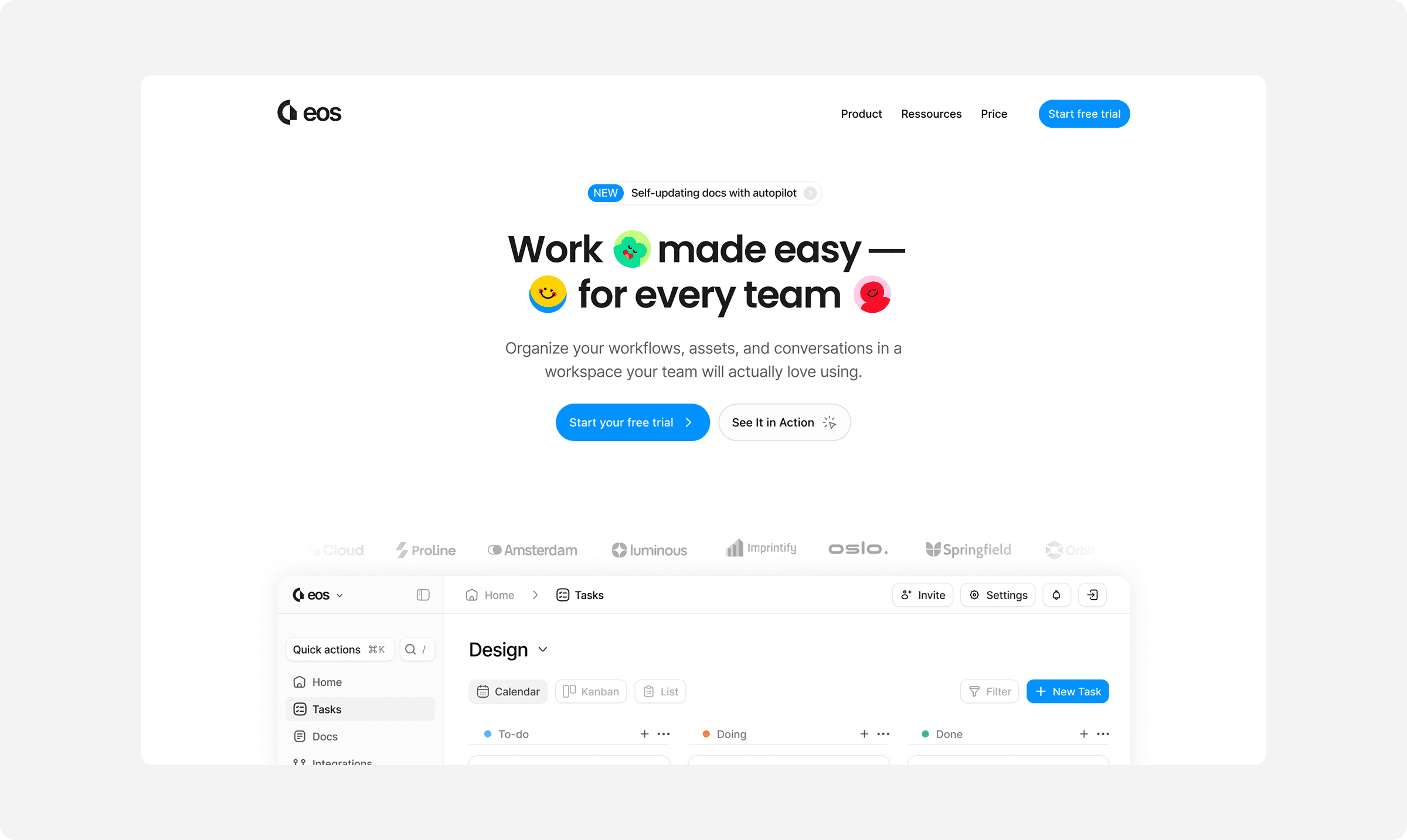 Eos Hero Section Example