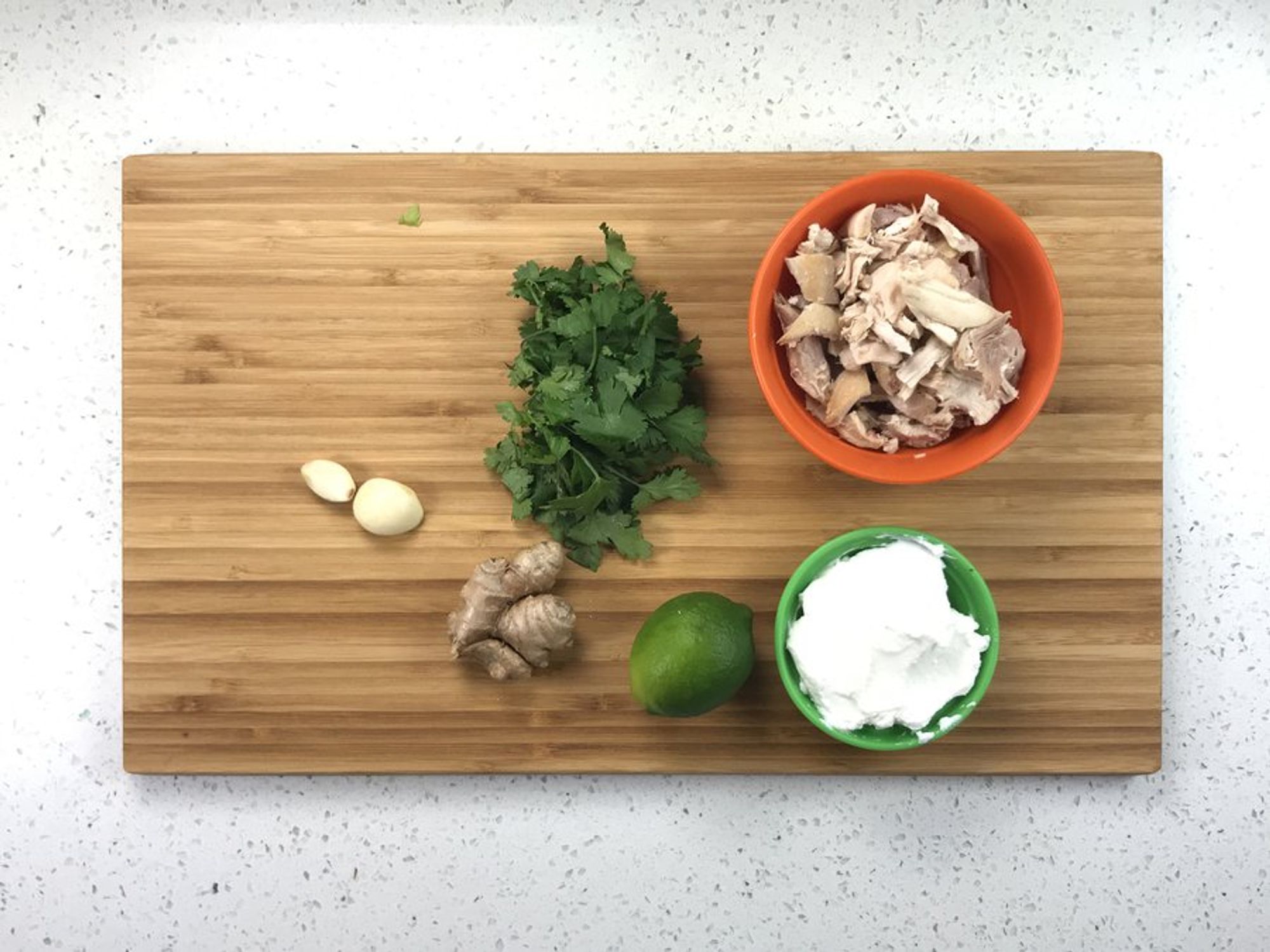 ingredients for coconut lime chicken salad