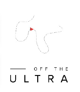 Logo du projet Off The Ultra créé par Outdoor Perspectives pour Suunto, représentant un tracé de course stylisé avec une flèche rouge symbolisant l’aventure outdoor.