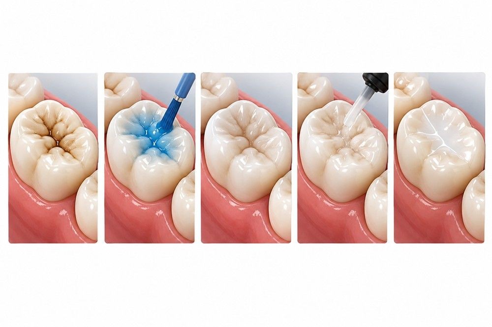Diagram depicting the Application of Dental Sealants at Sovrle Dental Clinic in North York