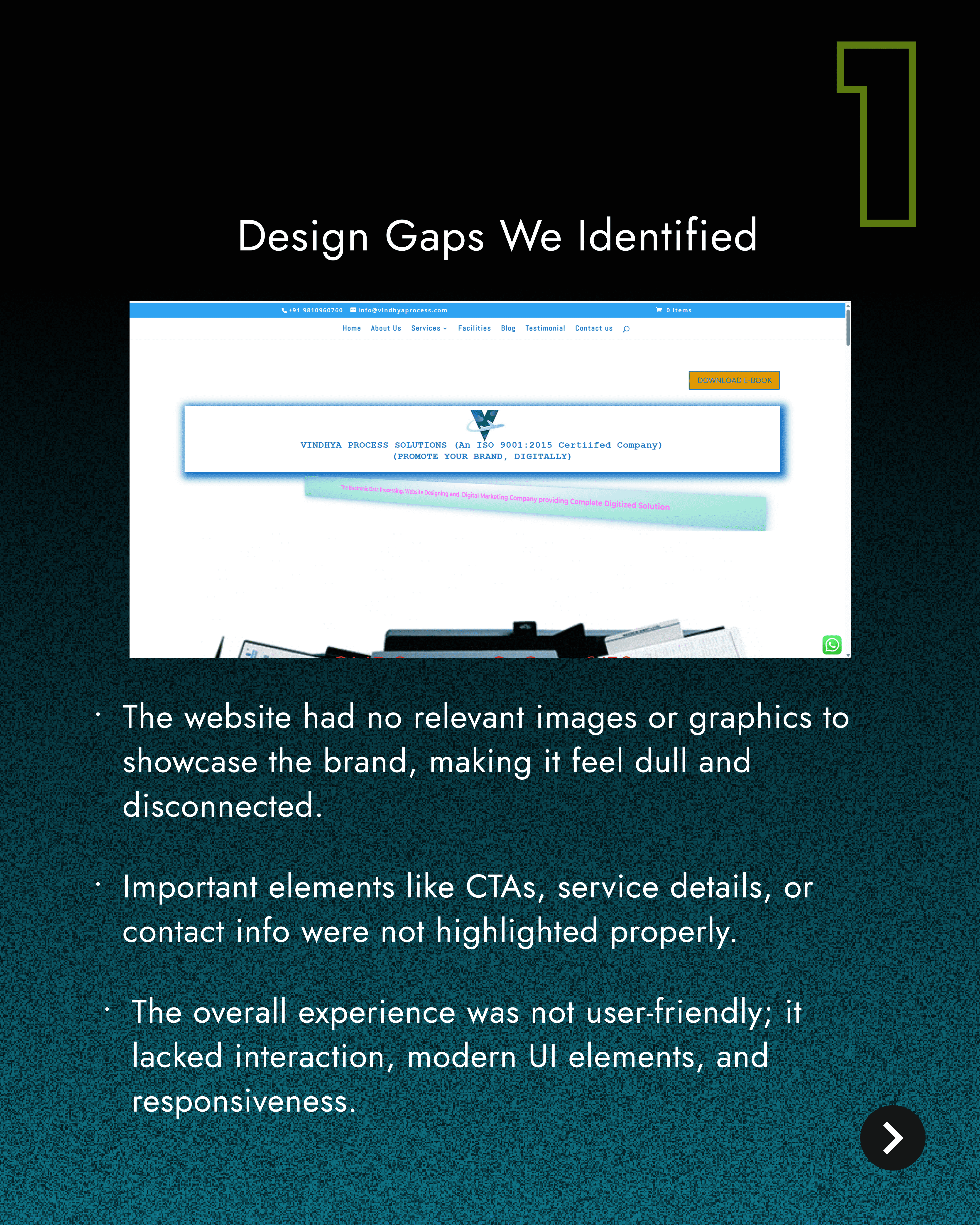 Vindhya Process Solution website improvments