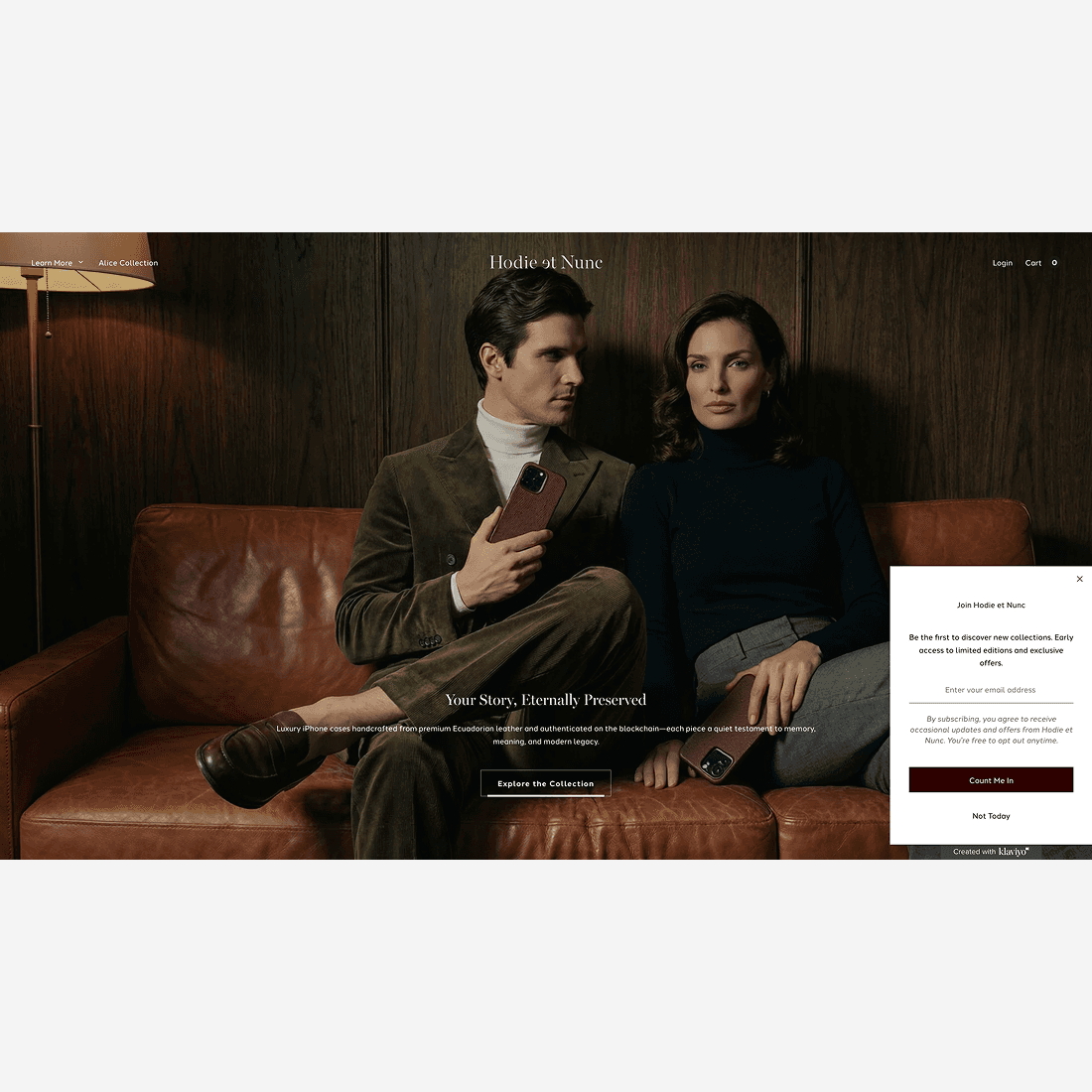 Luxury phone case ecommerce platform - home