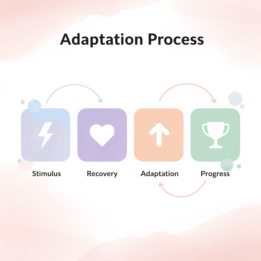  Process flow showing the four stages of muscle adaptation