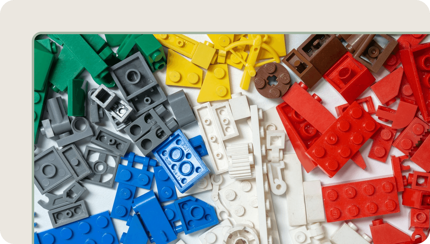 Lego blocks sorted by colour