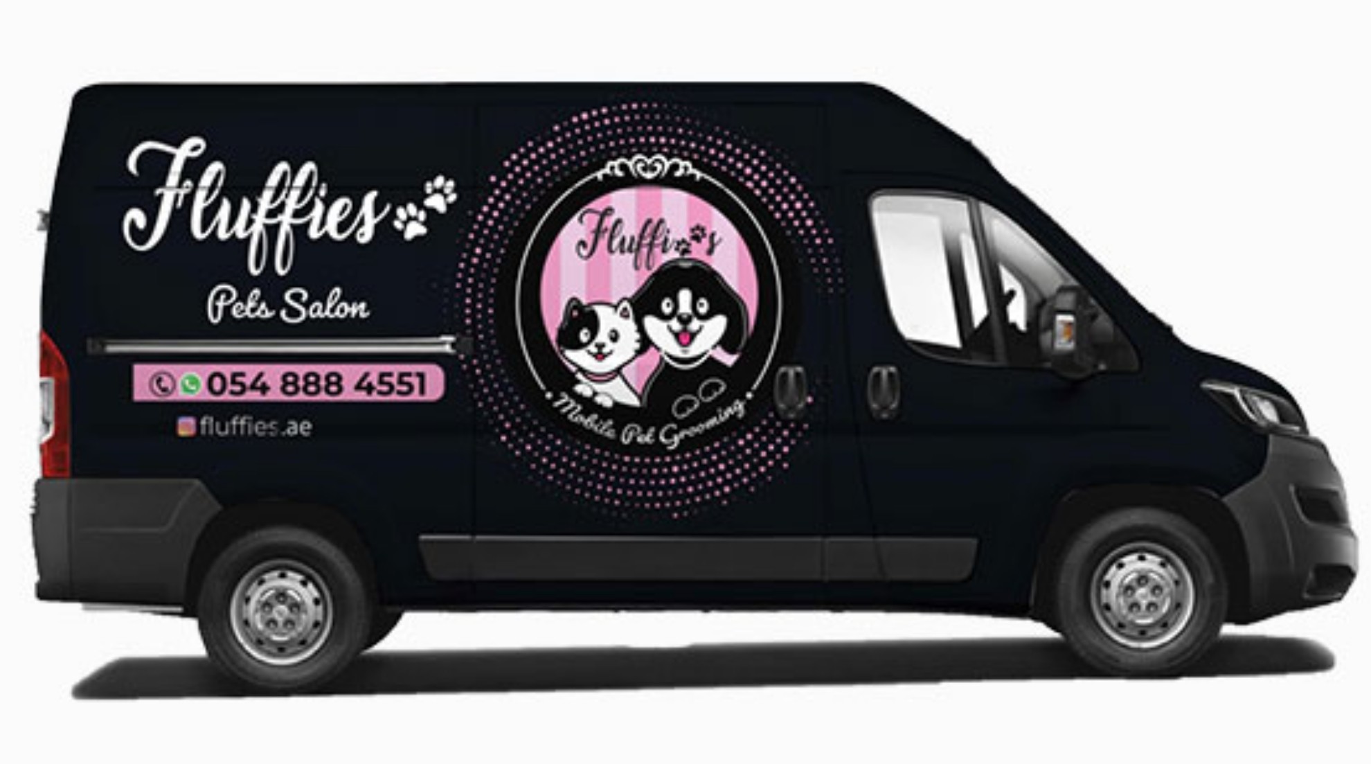 Fluffies mobile pet grooming van