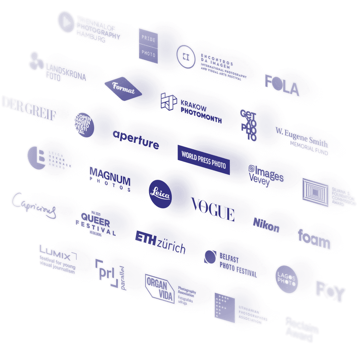 Wall of photo contest logos