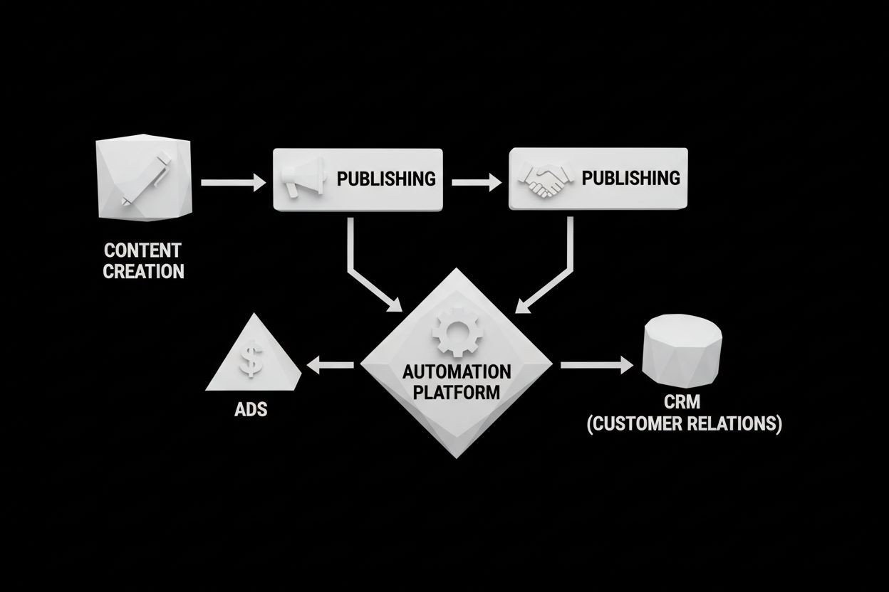 Social media automation workflow flowchart