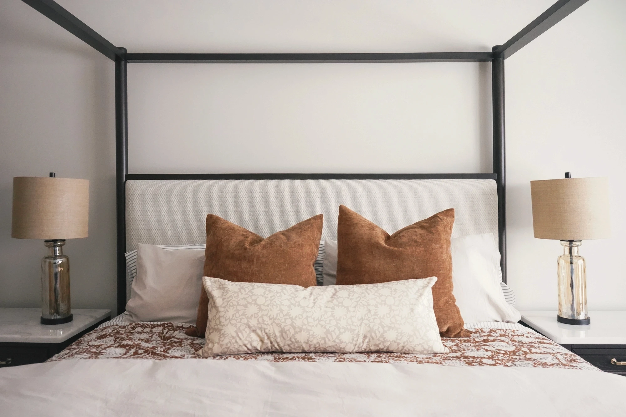Residential interior design project featuring warm natural materials and modern tailored finishes by Mint Interior Design.