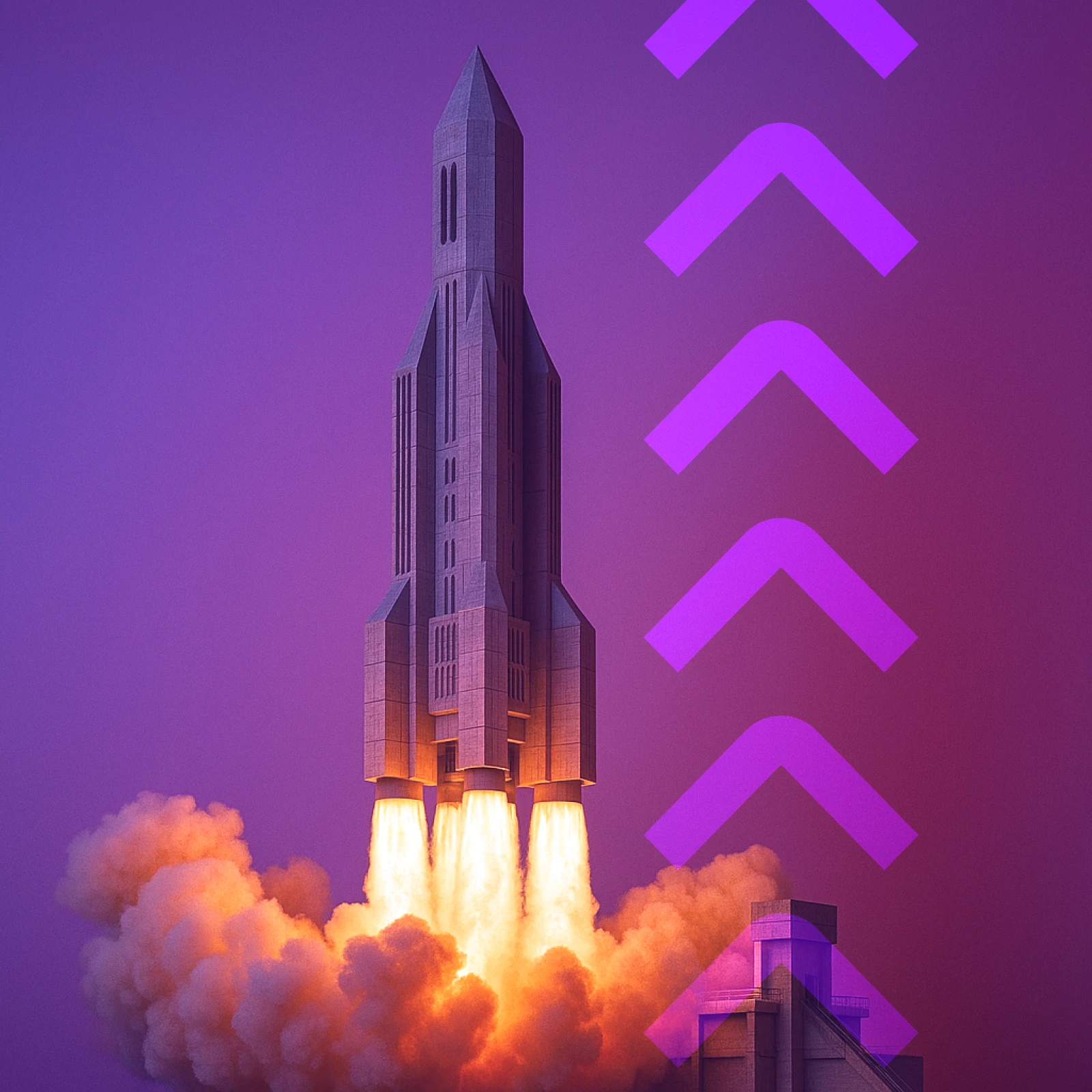 Rocket launch illustrating Cogworks post-launch Project Assurance Plan and Momentum Framework