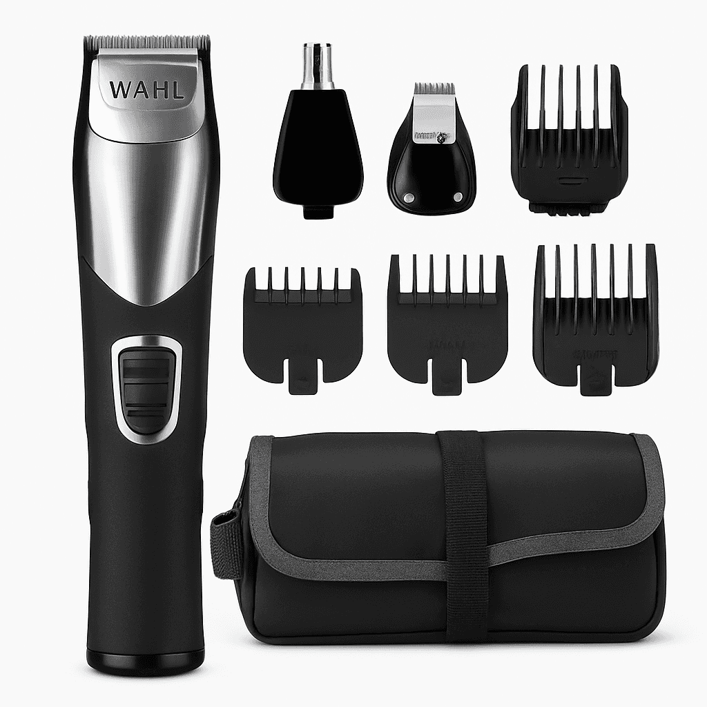 Wahl USA Rechargeable Lithium Ion All in One Beard Trimmer for Men | Hair Trimmer For Beard Grooming, Detailing Edges, Ear & Nose Hair Clean Ups, Multi-Attachment Head Trimmer – Model 9854-600B