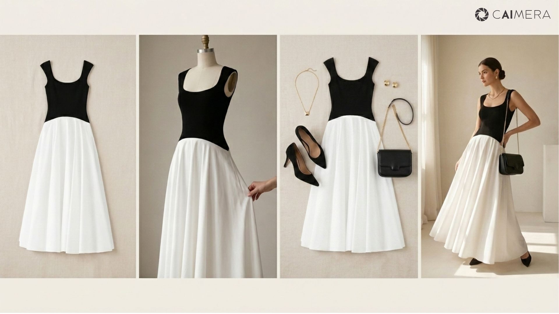 ai flatlay to editorial image to model photography